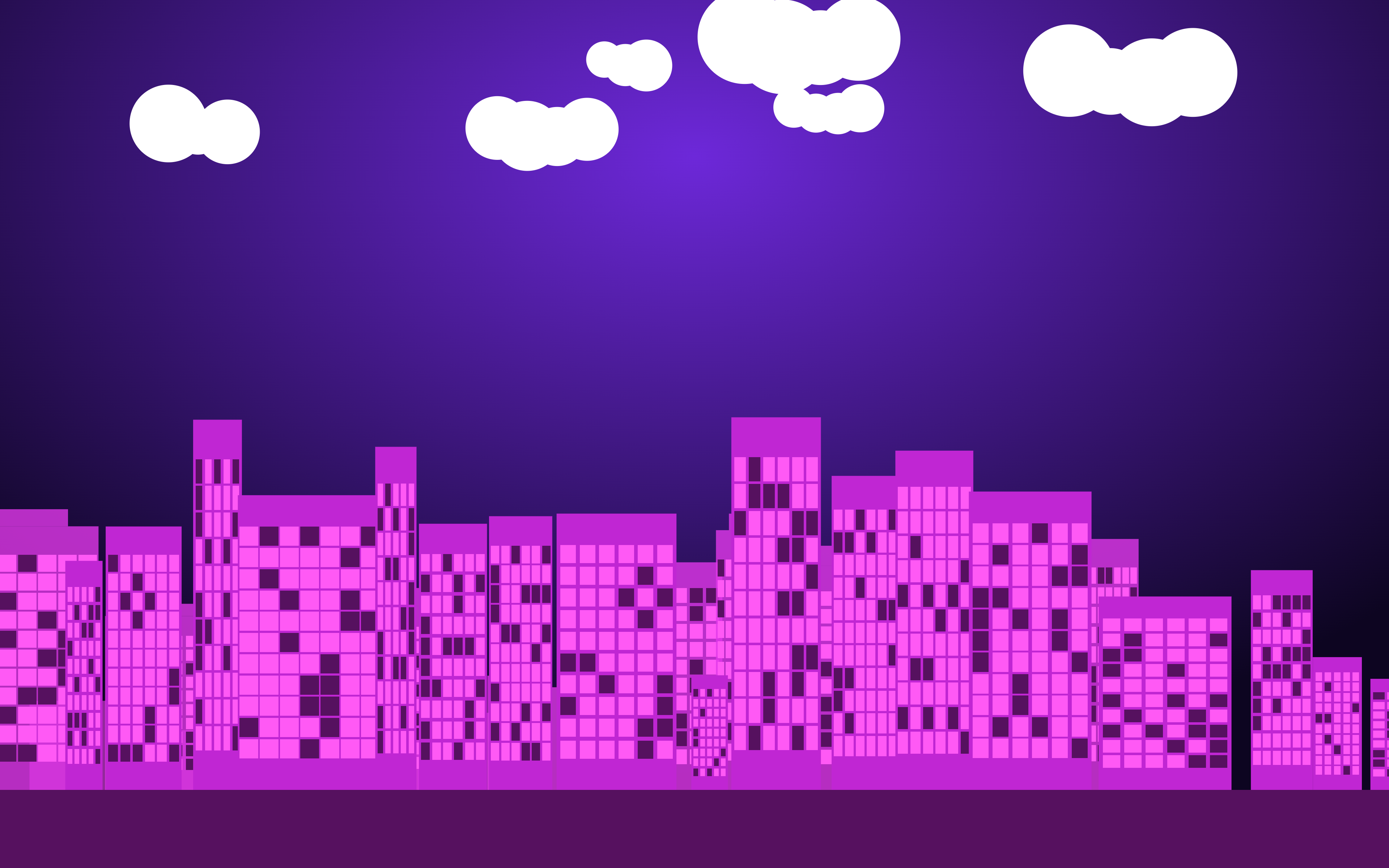 Almost Sunny Cityscape — Purple
