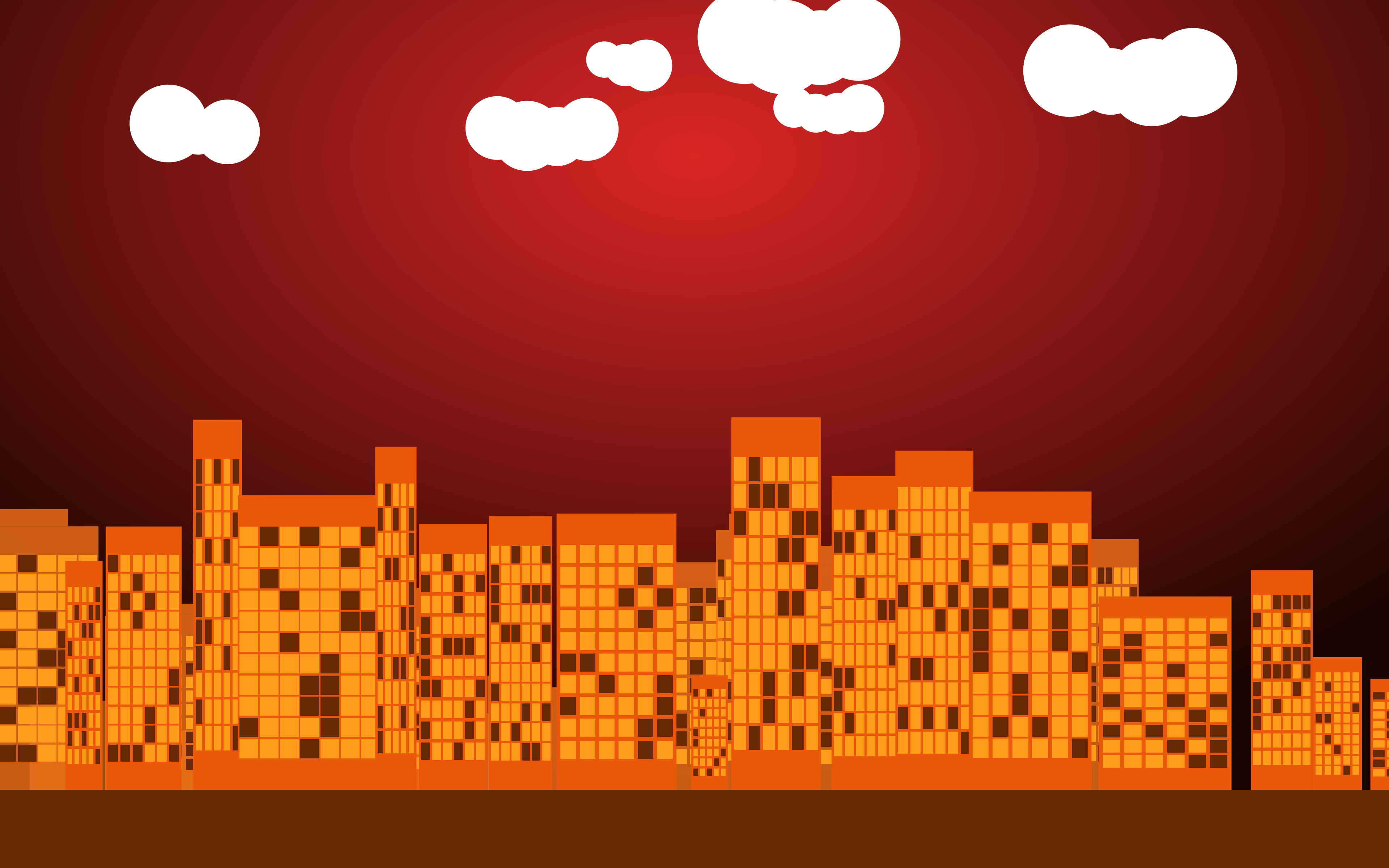 Almost Sunny Cityscape — Red