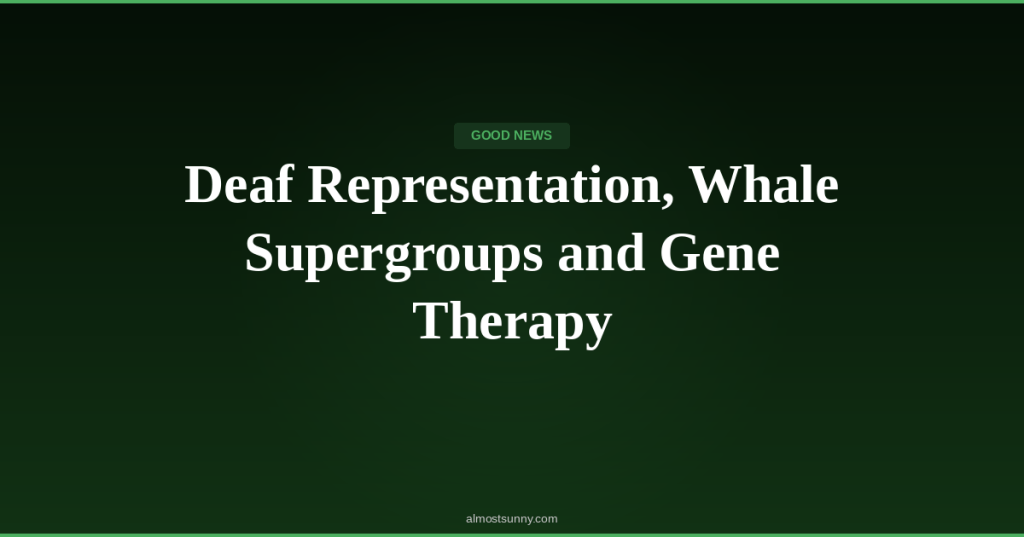 G-022 — Deaf Representation, Whale Supergroups and Gene Therapy — Thursday, April 30,&nbsp;2026