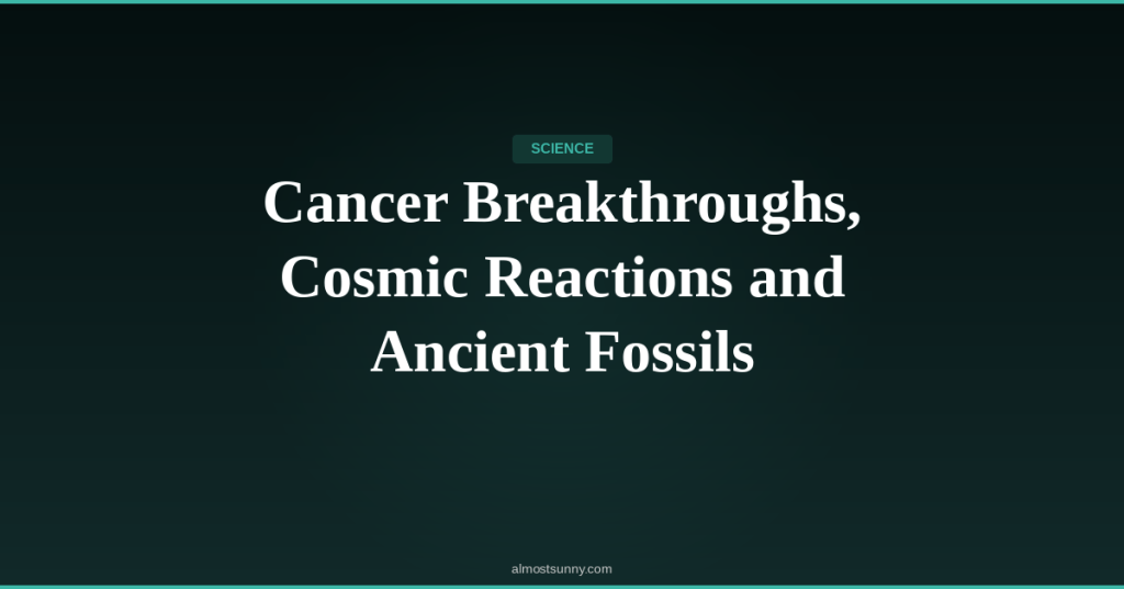 S-006 — Cancer Breakthroughs, Cosmic Reactions and Ancient Fossils — Wednesday, April 15,&nbsp;2026