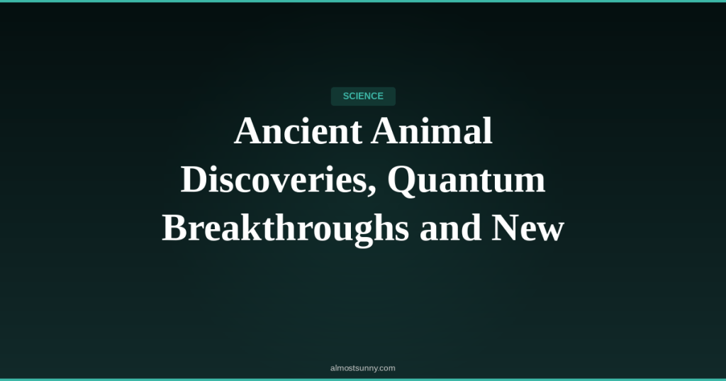 S-023 — Ancient Animal Discoveries, Quantum Breakthroughs and New Exercise Science — Saturday, May 02,&nbsp;2026