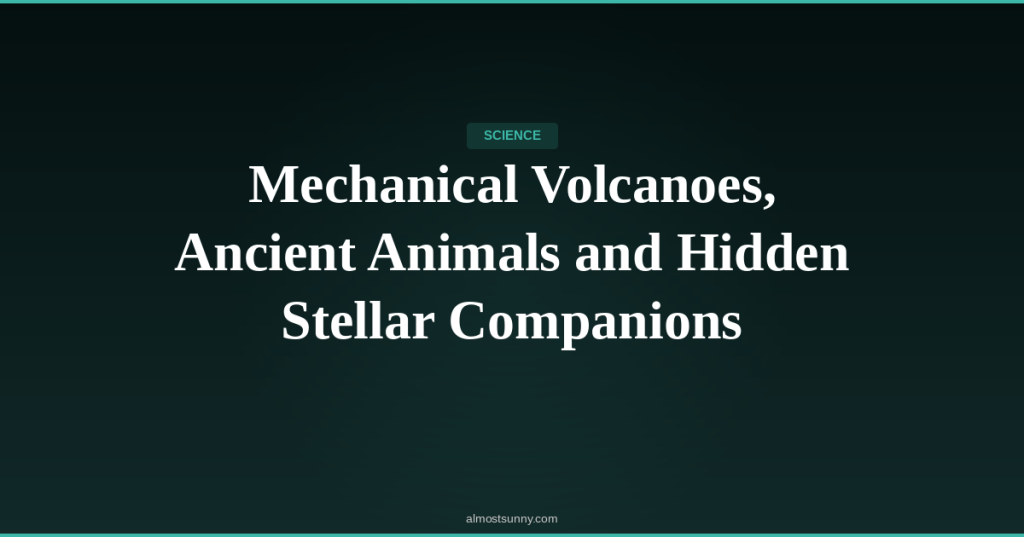 S-024 — Mechanical Volcanoes, Ancient Animals and Hidden Stellar Companions — Sunday, May 03,&nbsp;2026