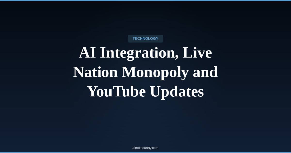 T-008 — AI Integration, Live Nation Monopoly and YouTube Updates — Thursday, April 16, 2026