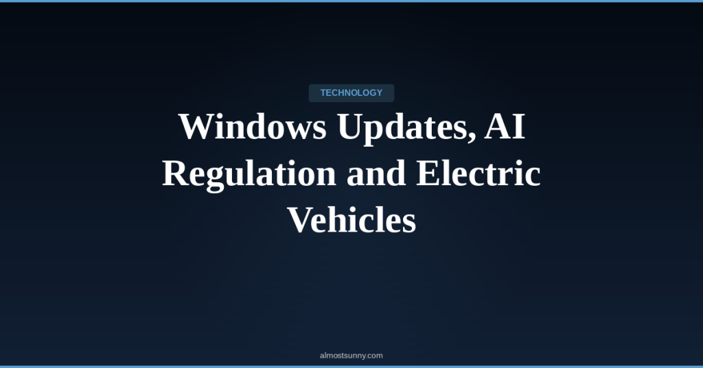 T-019 — Windows Updates, AI Regulation and Electric Vehicles — Monday, April 27,&nbsp;2026