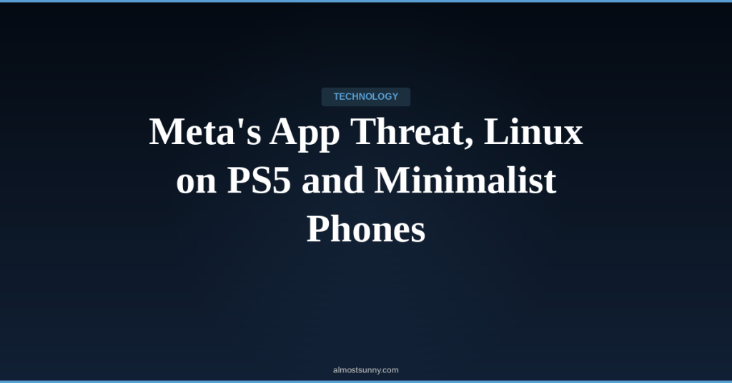 T-023 — Meta’s App Threat, Linux on PS5 and Minimalist Phones — Friday, May 01,&nbsp;2026